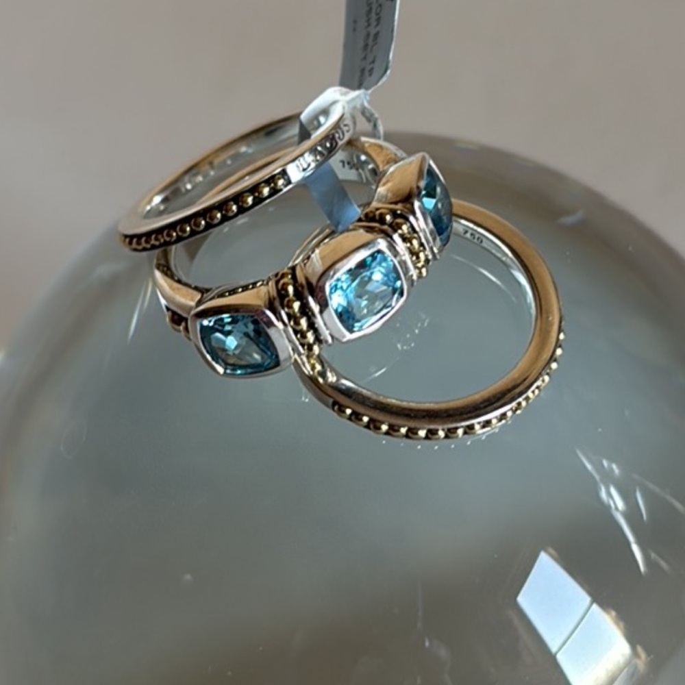 LAGOS RITTENHOUSE Swiss Blue Topaz Stacking Rings - Picture 7 of 11